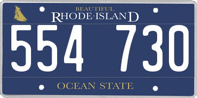 RI license plate 554730