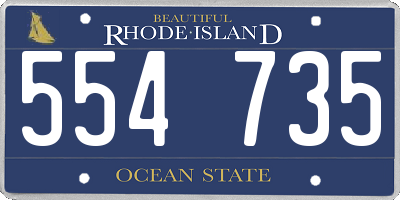 RI license plate 554735
