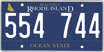RI license plate 554744