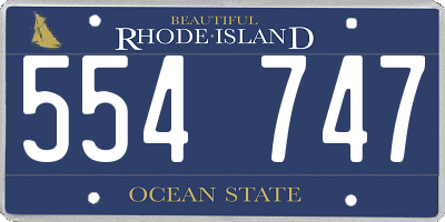 RI license plate 554747