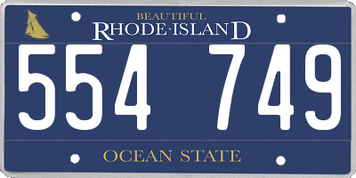 RI license plate 554749