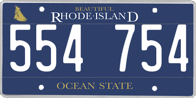 RI license plate 554754