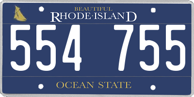 RI license plate 554755