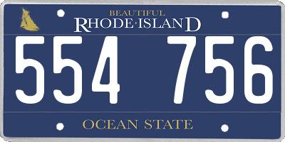 RI license plate 554756