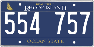 RI license plate 554757