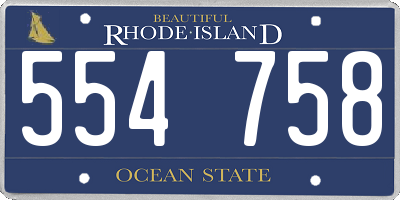 RI license plate 554758