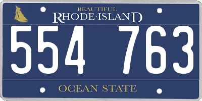 RI license plate 554763