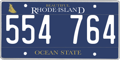 RI license plate 554764