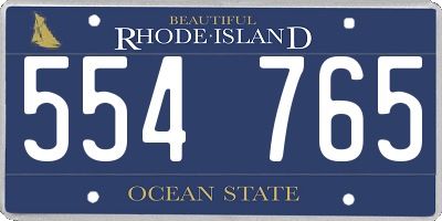 RI license plate 554765