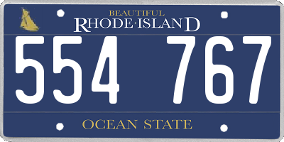 RI license plate 554767