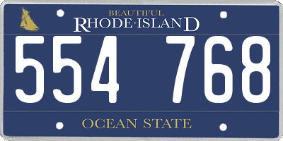 RI license plate 554768