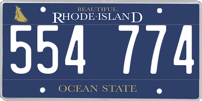 RI license plate 554774