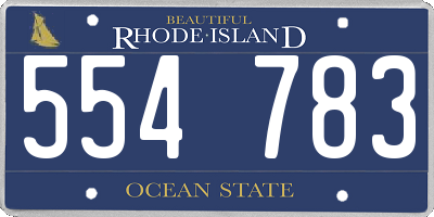 RI license plate 554783