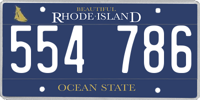 RI license plate 554786