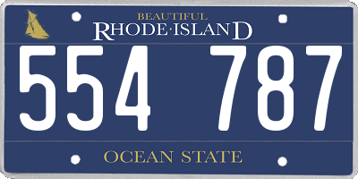 RI license plate 554787