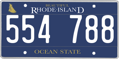 RI license plate 554788