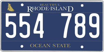 RI license plate 554789