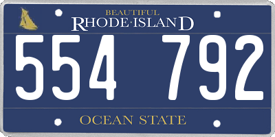 RI license plate 554792