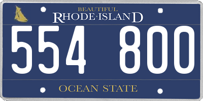 RI license plate 554800