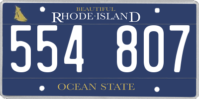 RI license plate 554807