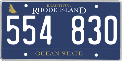 RI license plate 554830