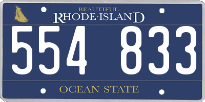 RI license plate 554833