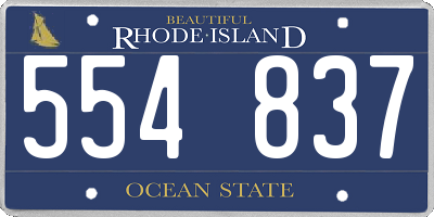 RI license plate 554837