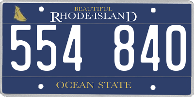RI license plate 554840