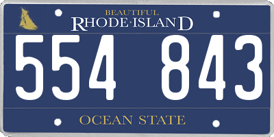 RI license plate 554843