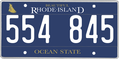 RI license plate 554845
