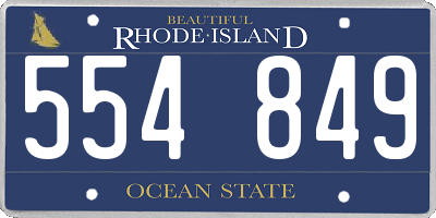 RI license plate 554849