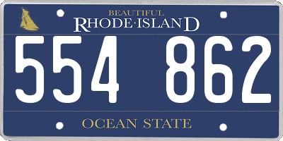 RI license plate 554862