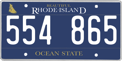 RI license plate 554865