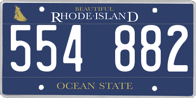 RI license plate 554882