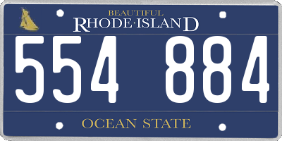 RI license plate 554884