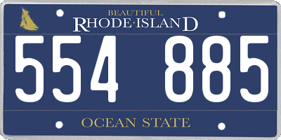RI license plate 554885