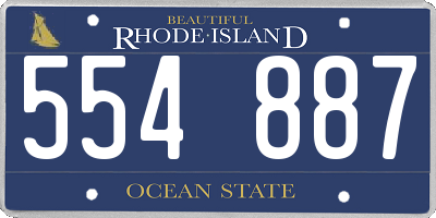 RI license plate 554887
