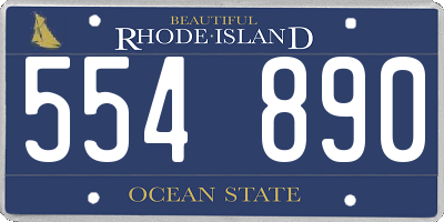 RI license plate 554890