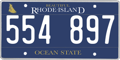 RI license plate 554897