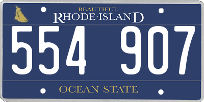 RI license plate 554907