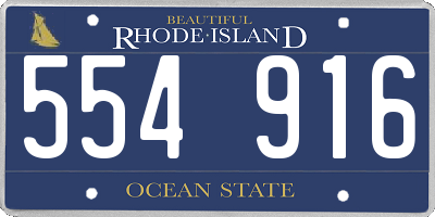 RI license plate 554916
