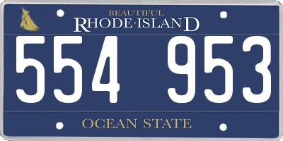 RI license plate 554953