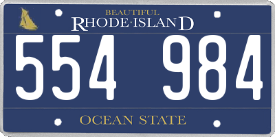RI license plate 554984