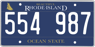 RI license plate 554987