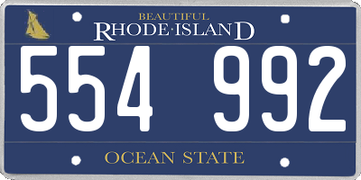 RI license plate 554992
