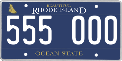 RI license plate 555000