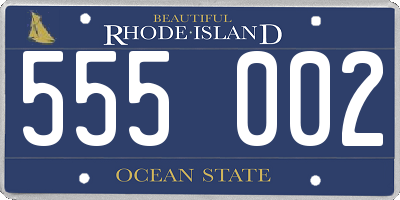 RI license plate 555002