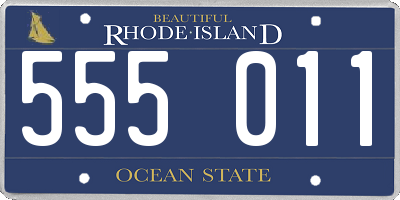 RI license plate 555011