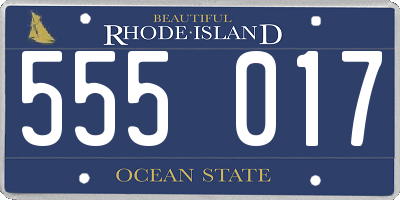 RI license plate 555017