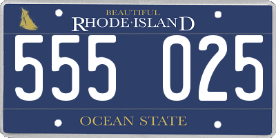 RI license plate 555025